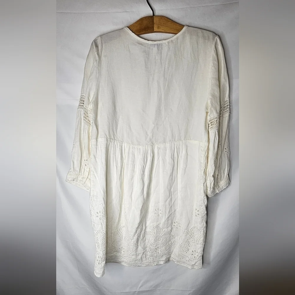 Tommy Bahama St. Lucia Linen-Blend Split-Neck Dress Sz Med $135 - Picture 8 of 13
